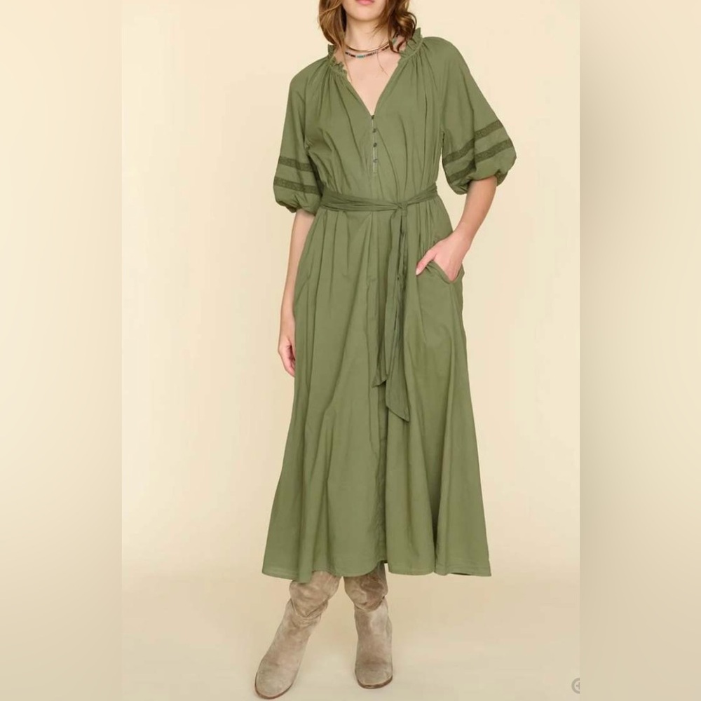 Xirena - Olive Green Midi Dress with Belt - New w tags
